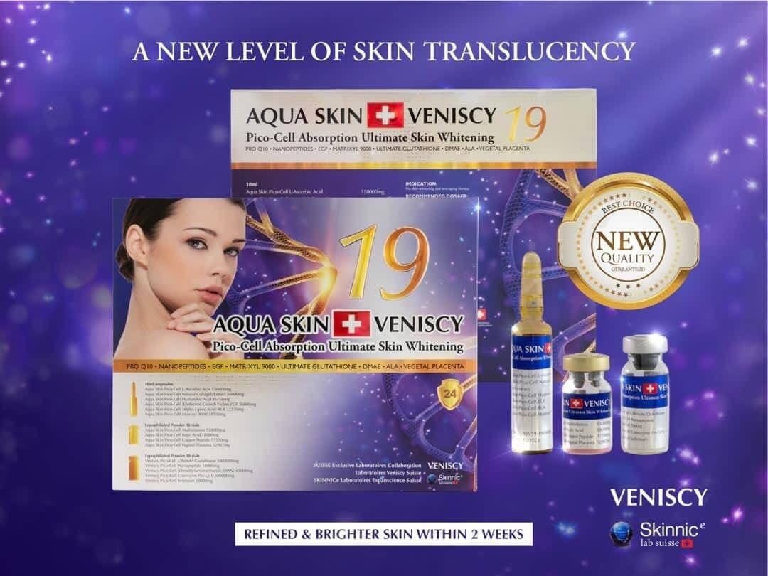 Aqua skin Veniscy 19 Pico Cell Ultimate Skin whitening Injection